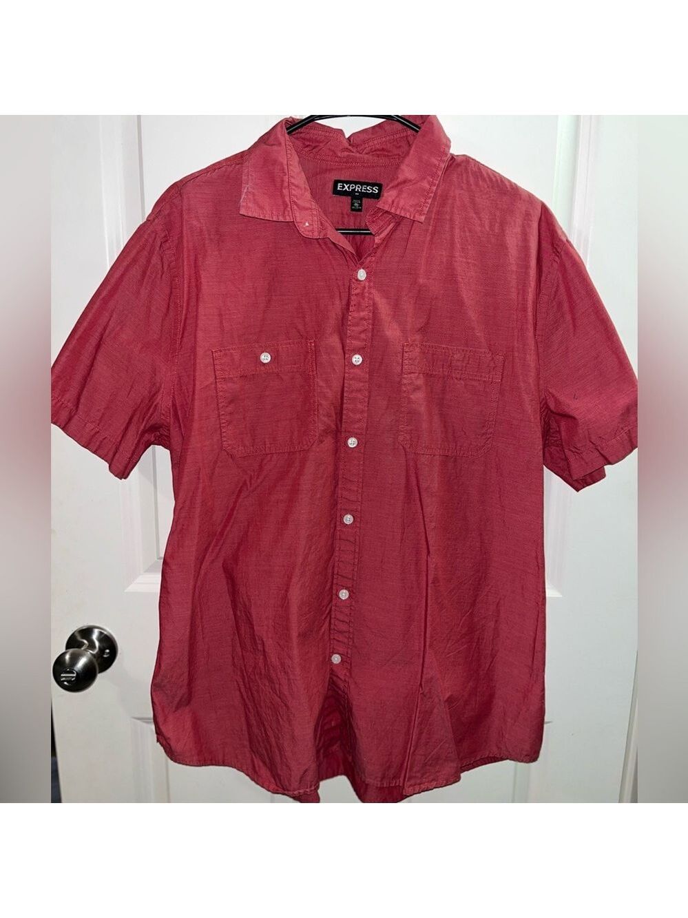 Express Men’s Red Casual Button Down Shirt